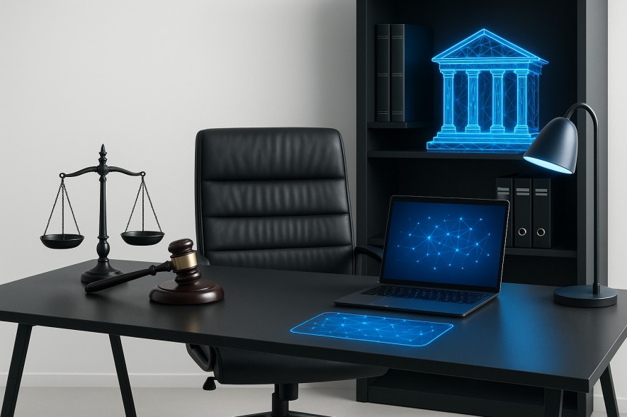 Modern law office with digital elements